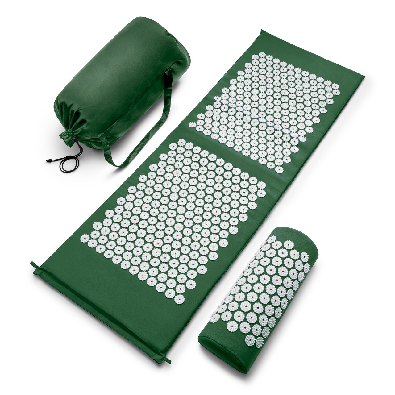 Acupressure Mat and Pillow Set - Grounding Mat for Stress, Back & Neck Pain - Acupuncture Point Massage Mat for Muscle Relaxation, Sciatica, & Meditation - Includes Carry Bag
